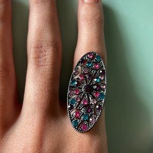 Sparkly Cocktail Adjustable Ring